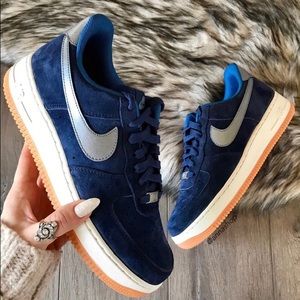 💙 NWT Custom Nike Air Force Premium Suede Navy